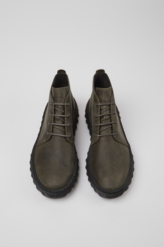Alternative image of K300330-011 - Ground - Dark green nubuck ankle boots for men