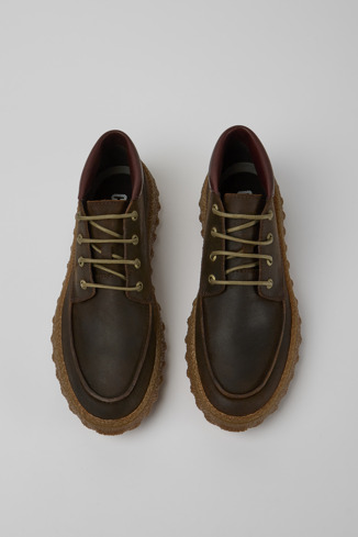 Alternative image of K300332-004 - Ground MICHELIN - Dark brown waxed suede shoes