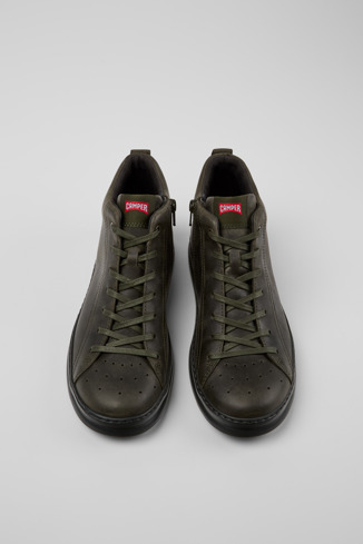 Overhead view of Runner Green nubuck ankle boots for men