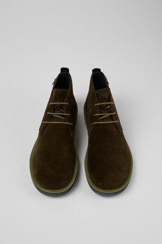 Wagon Desert boots en nubuck vert pour homme