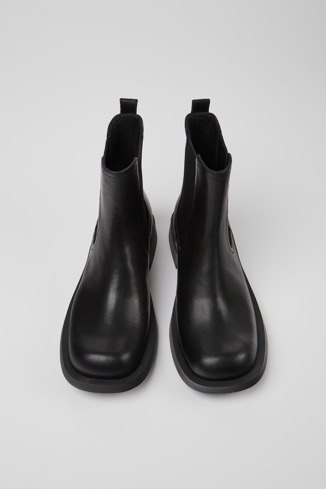 Overhead view of MIL 1978 Black leather Chelsea boots for men