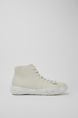 Side view of Peu Stadium White leather ankle boots for men