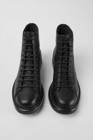 Alternative image of K300402-001 - Poligono - Black leather ankle boots for men
