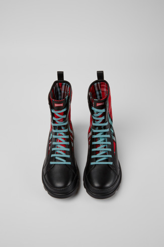 Overhead view of Brutus Multicolor lace-up boots for men