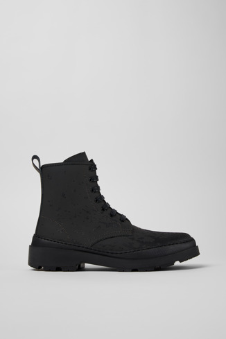 Side view of Brutus Trek Gray-black medium boots for men