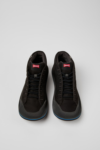 Beetle Botines negros de tejido y nobuk para hombre.