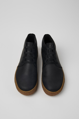 Overhead view of Peu Terreno Black Nubuck Desert Boot for Men