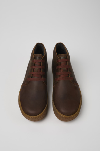 Overhead view of Peu Terreno Brown Nubuck Desert Boot for Men