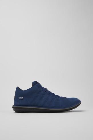 Side view of Beetle HYDROSHIELD® Blue nubuck sneakers