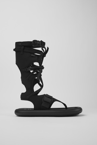 Side view of Ottolinger Black sandals for men by Camper x Ottolinger