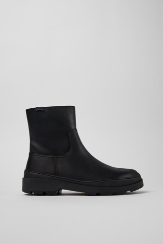 Side view of Brutus Trek Black nubuck boots for men