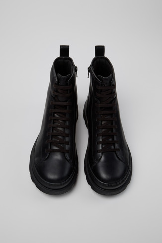K300533-001 - Brutus+ - Black Leather Mid Boots for Men.