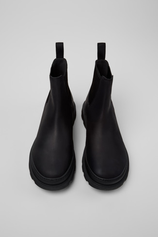 Overhead view of Brutus+ Black Nubuck Ankle Boots for Men.
