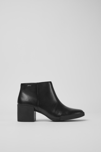 Side view of Lotta Black Ankle Boots for Women