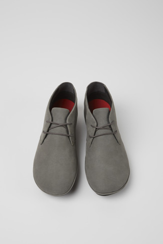 Overhead view of Right Gray nubuck shoes for women