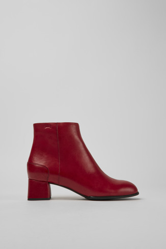 Side view of Katie Women's red ankle boot