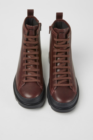 Alternative image of K400325-015 - Brutus - Burgundy leather lace-up boots