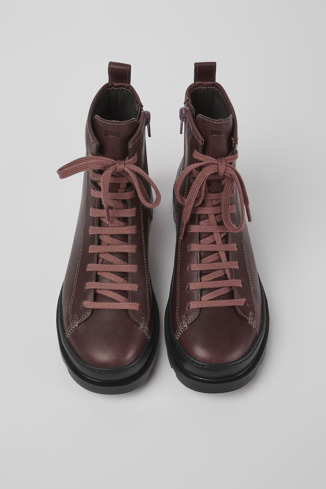 Alternative image of K400325-019 - Brutus - Purple leather lace-up boots