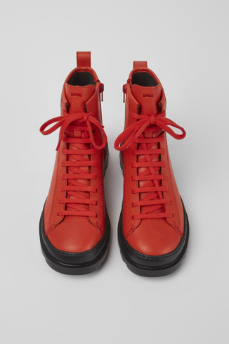 Alternative image of K400325-020 - Brutus - Red leather lace-up boots