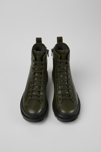 Alternative image of K400325-033 - Brutus - Dark green leather ankle boots for women