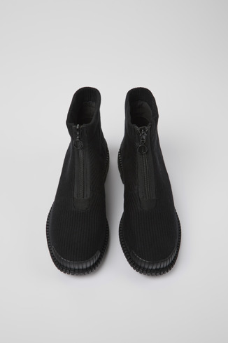 Pix Bottines zippées en textile noir pour femme
