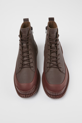 Alternative image of K400388-007 - Pix - Burgundy lace-up leather boots