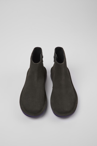 Overhead view of Ergo Gray ankle boots for women