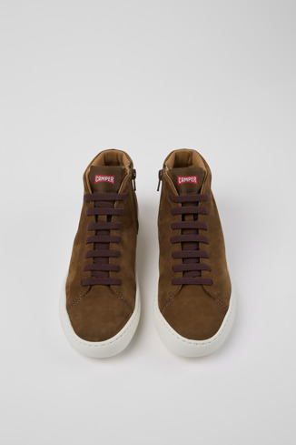 Overhead view of Peu Touring Brown nubuck sneakers for women