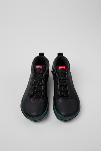 Overhead view of Peu Pista GM - GORE-TEX Black Leather and Textile Ankle Boots for Women.