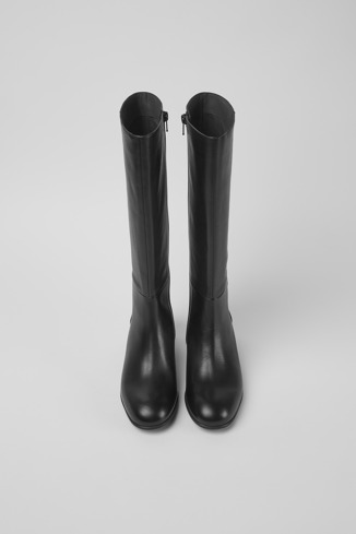 Alternative image of K400591-001 - Katie - Black leather boots with heels