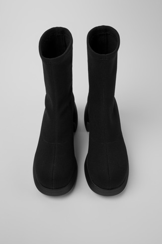 Overhead view of Thelma TENCEL® Black textile women's boots