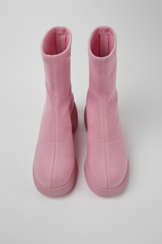 Alternative image of K400619-002 - Thelma - Botas de tejido rosas para mujer