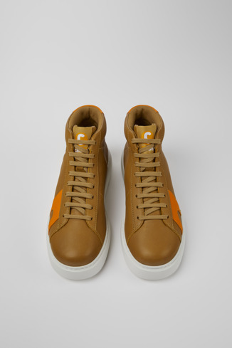 Alternative image of K400626-003 - Runner K21 - Brown and orange leather women's sneakers