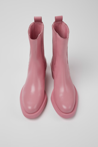 Bonnie Botas em couro cor-de-rosa para mulher