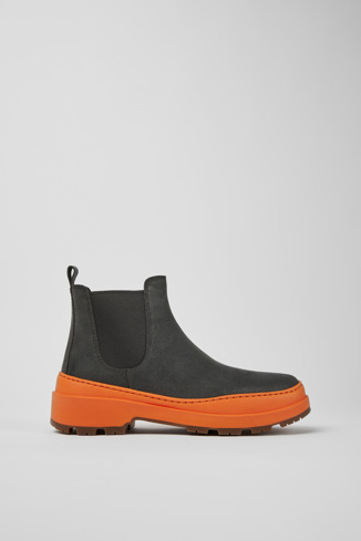 K400646-002 - Brutus Trek MICHELIN - Dark gray and orange nubuck ankle boots for women
