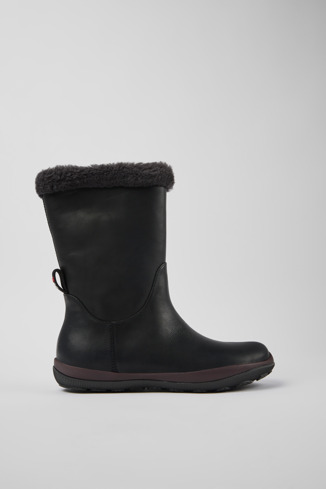Side view of Peu Pista GORE-TEX Black leather boots for women