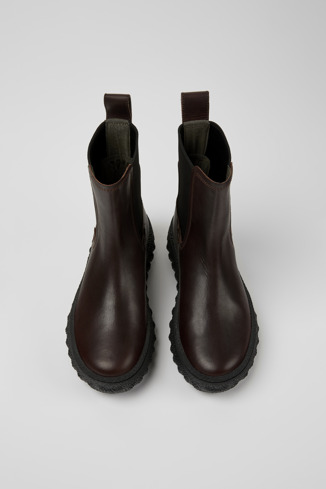 Alternative image of K400654-002 - Ground MICHELIN - Dark brown leather ankle boots for women