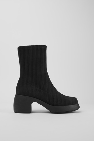 Side view of Thelma TENCEL® Black TENCEL® Lyocell boots for women