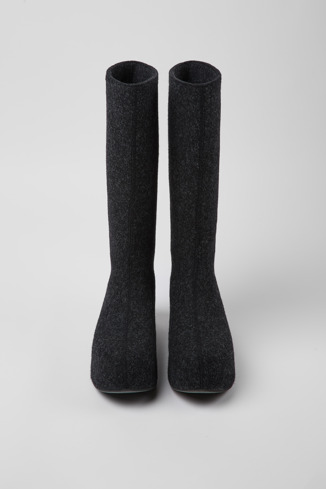 Alternative image of K400694-001 - Ottolinger - Dark gray wool high boots for women