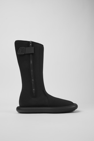 Side view of Ottolinger Black boots for women by Camper x Ottolinger