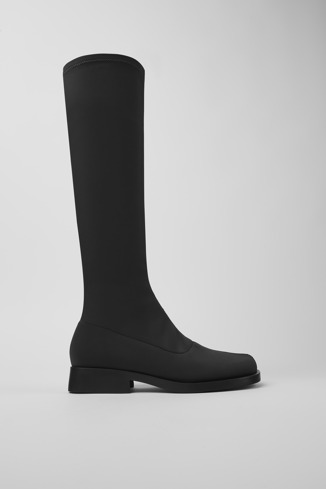 Side view of Dana Black boots for women