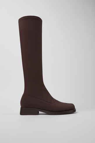Side view of Dana Burgundy boots for women