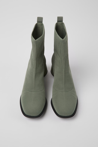 Overhead view of Kiara Green textile boots for women