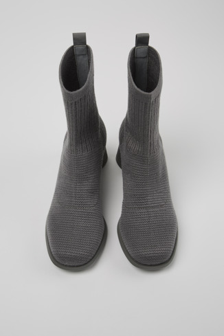 Overhead view of Kiara TENCEL® Gray textile boots for women