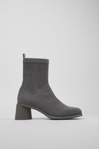 Side view of Kiara TENCEL® Gray textile boots for women