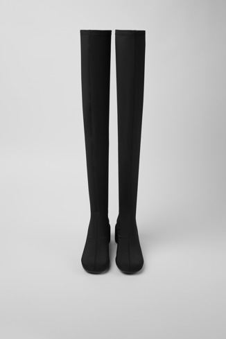 Niki 여성 블랙 컬러 재활용 PET 소재 니-하이 부츠 modelin üstten görünümü