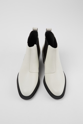 Overhead view of Bonnie White Leather Chelsea Bootie for Women
