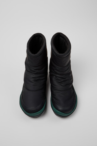 Overhead view of Peu Pista GM Black Textile and Leather Mid Boots for Women.