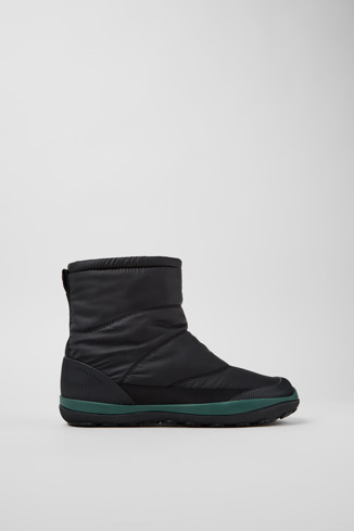 Side view of Peu Pista GM Black Textile and Leather Mid Boots for Women.