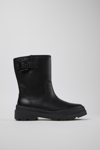 Side view of Brutus Trek MICHELIN Black nubuck boots for women